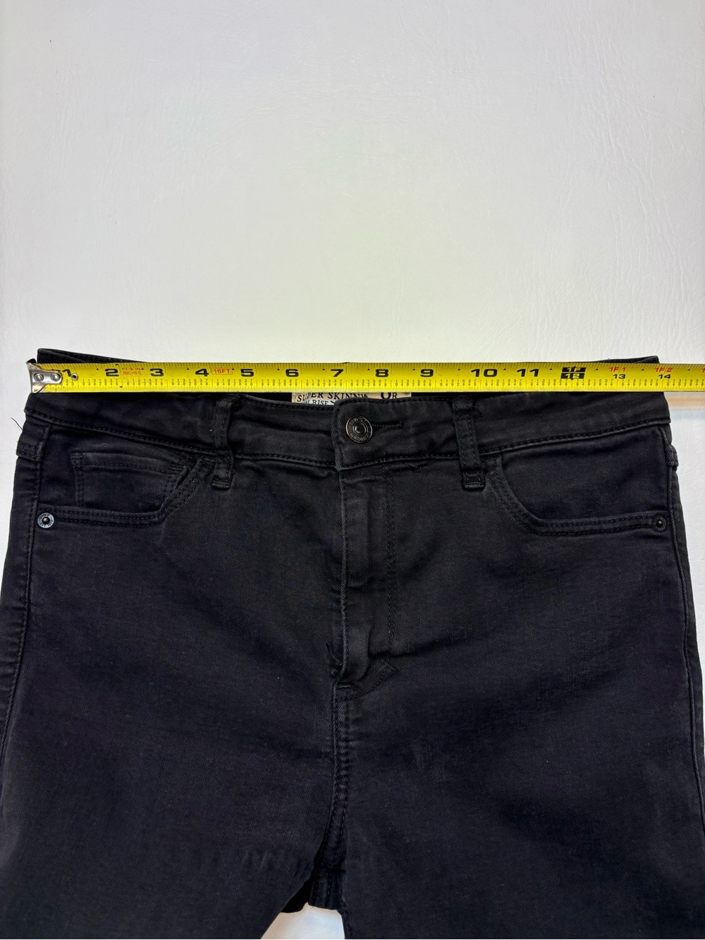Abercrombie & Fitch Super Skinny High Rise Jeans Black Womens 6R 28x31 Stretch - Picture 2 of 6